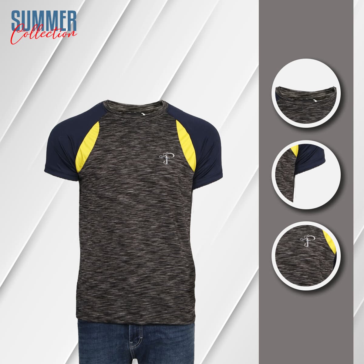 Premium Quality Soft & Comfortable China Mesh Fabric Half Sleeve T-Shirt For Men