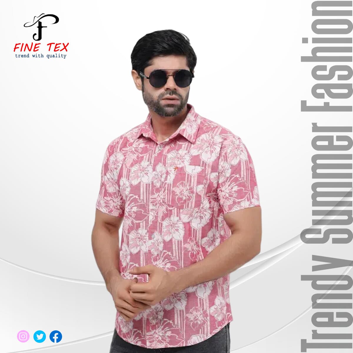 Remi Cotton Gold Color Printed Casual Half Sleeve Shirt For Men Collection By Fine Tex Clothing