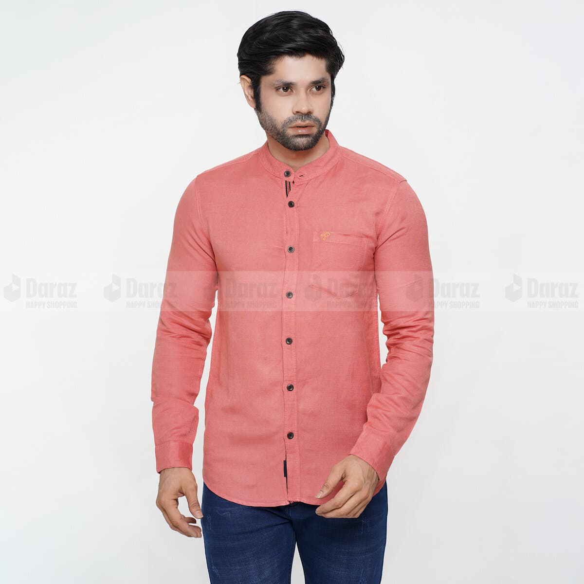 Remi Cotton Casual Band Collar Shirt For Men Collection By Fine Tex Clothing(Casual Band Collar Shirt For Men)