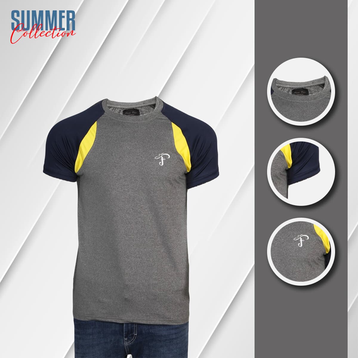 Premium Quality Soft & Comfortable China Mesh Fabric Half Sleeve T-Shirt For Men