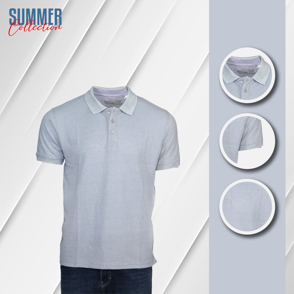 Fine Tex Clothing Sky Color Premium Quality Polo T-Shirt For Men(Polo T-Shirt For Men)
