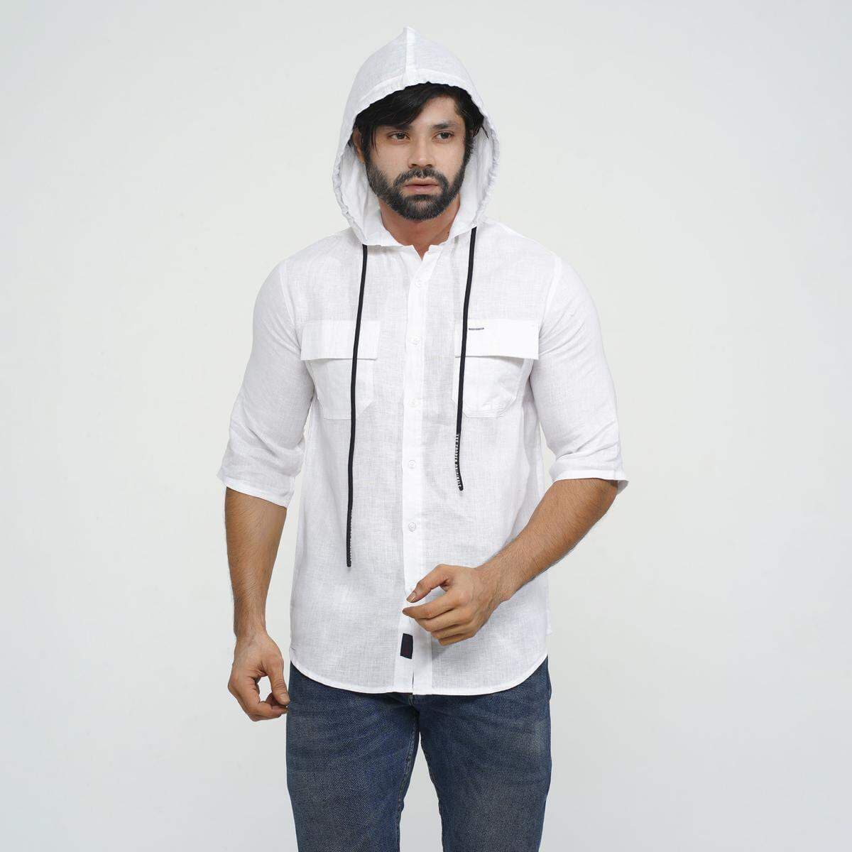 Stylish Rawan Fabric Three Quarter Sleeve Hodi Shirt For Men Collection By Fine Tex Clothing