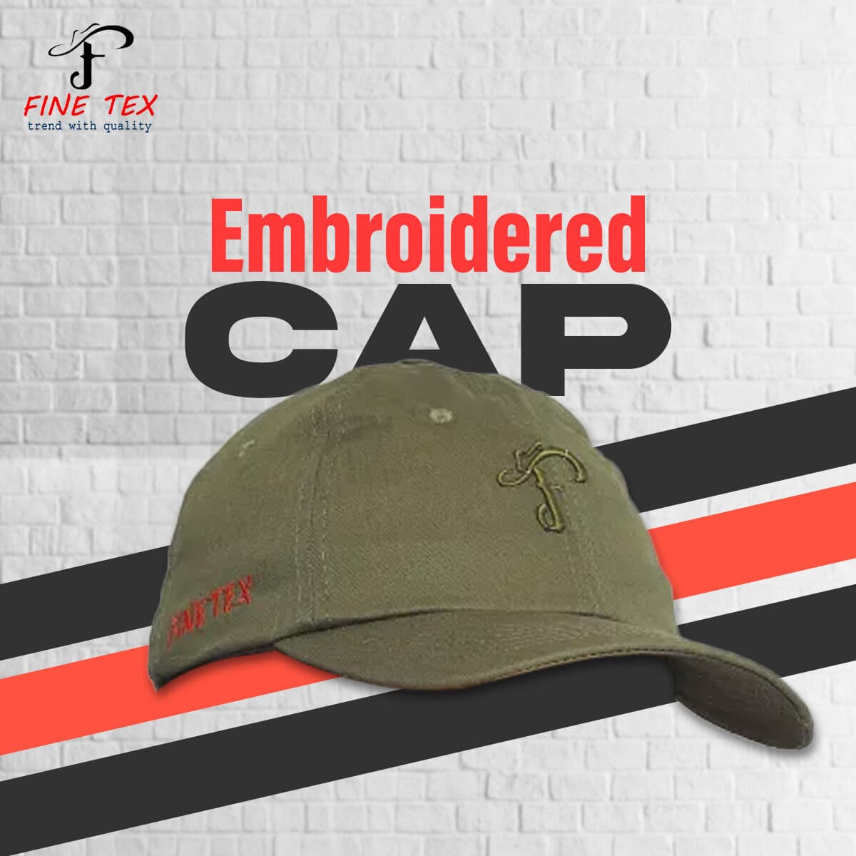 Fine Tex Clothing's Aristocratic Quality Embroidered Cap For Men