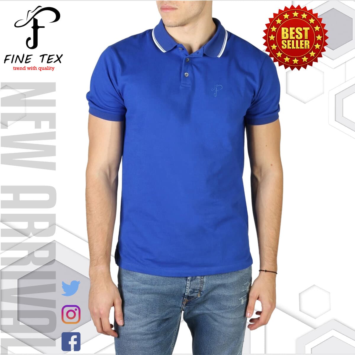 Fine Tex Exclusive Premium Polo Shirt Fabric Soft And Comfortable(Polo Shirt For Men)